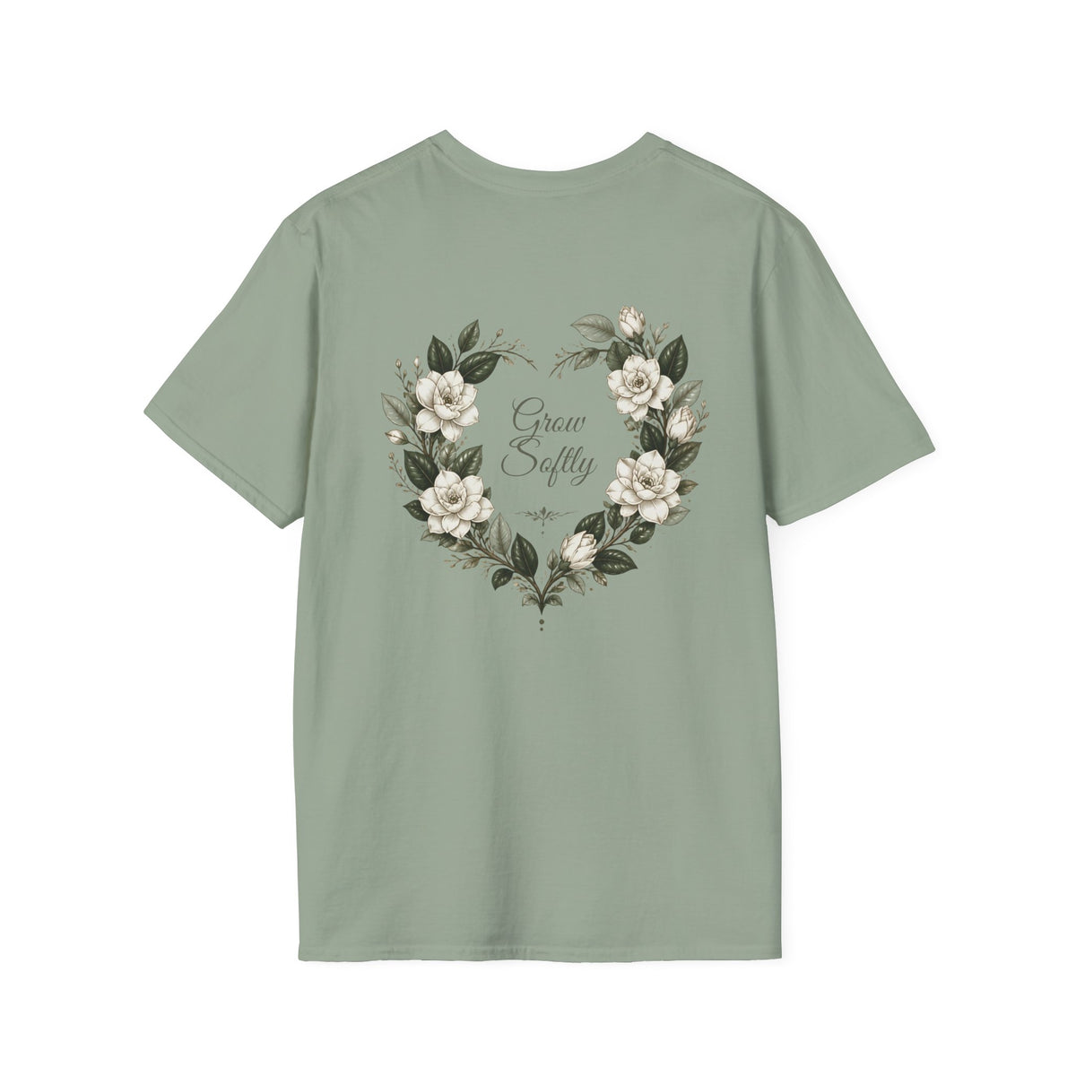 Gardenia Heart Floral Wreath T-Shirt – Botanical