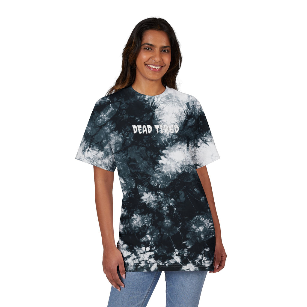 Embroidered "Dead Tired" Tie-Dye Spiral T-Shirt