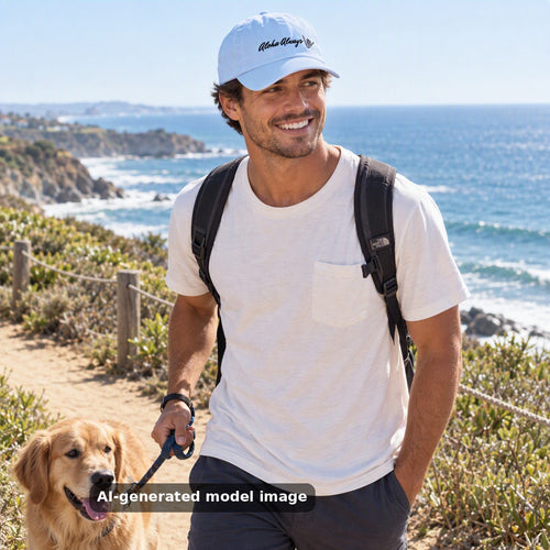 Aloha Always embroidered dad cap — lifestyle photo