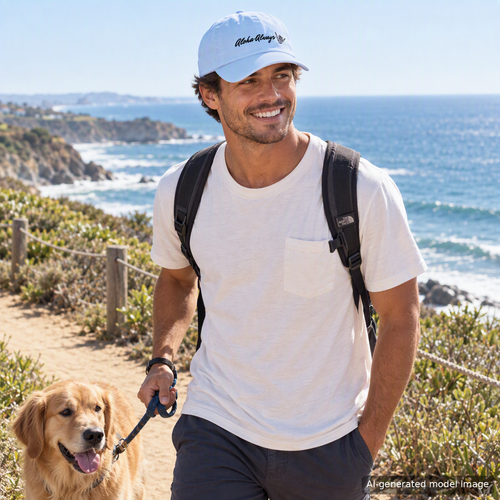 Aloha Always embroidered dad cap — lifestyle photo