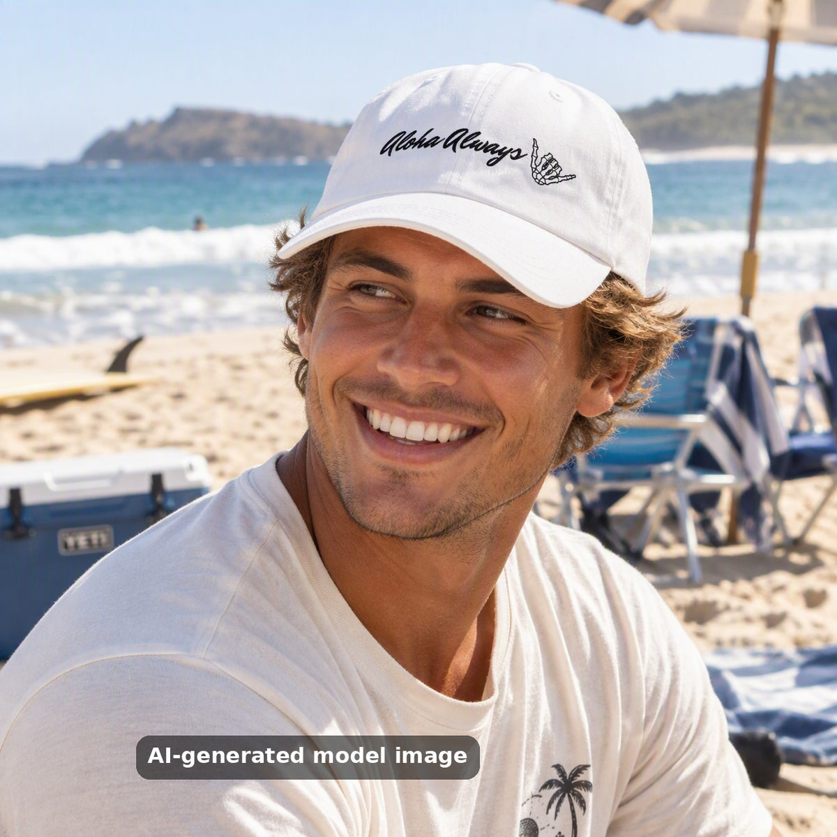 Aloha Always embroidered dad cap — lifestyle photo