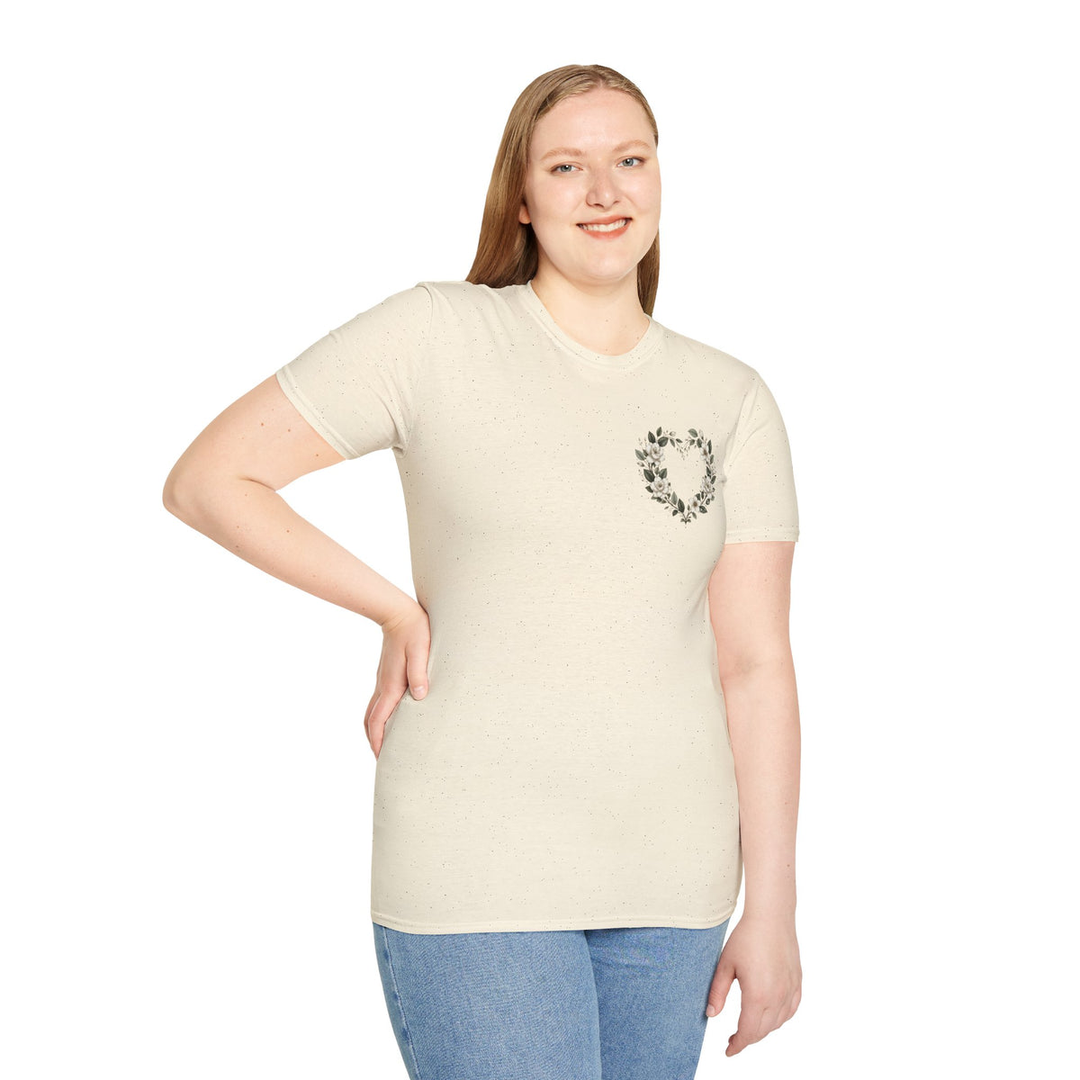 Gardenia Heart Floral Wreath T-Shirt – Botanical