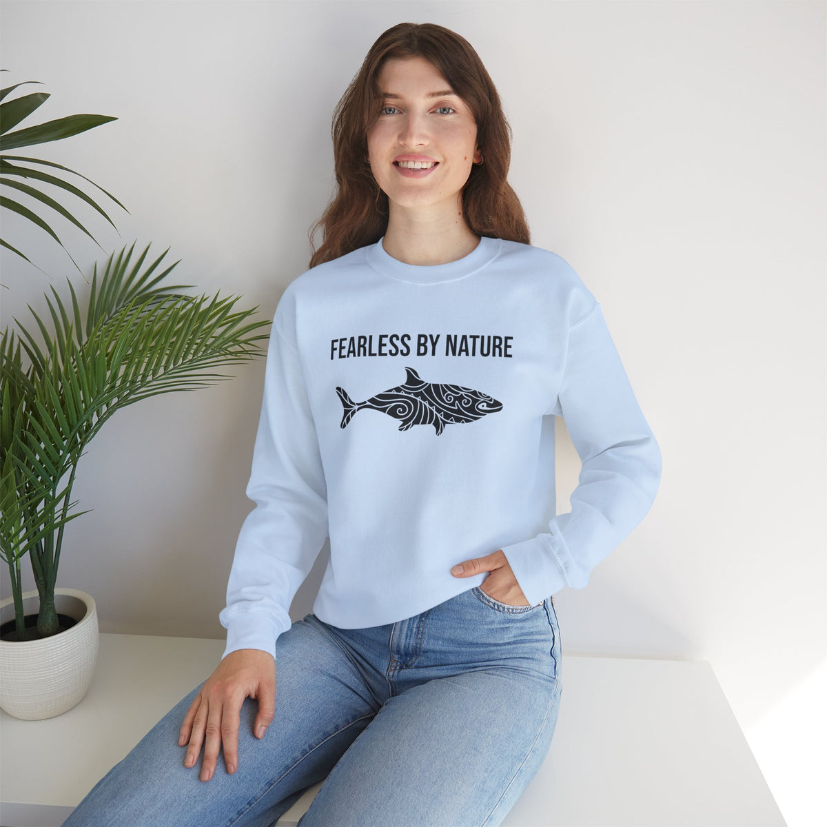 Fearless by Nature Tribal Shark Crewneck Sweatshirt