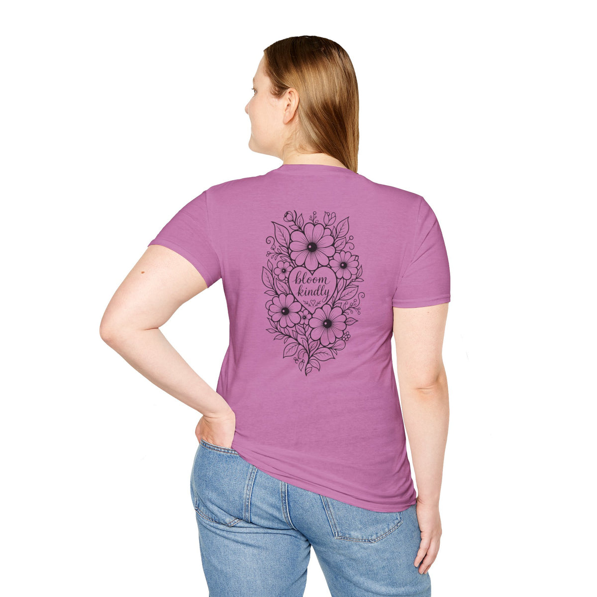 Bloom Kindly Floral Heart T-Shirt – Daisy Line Art