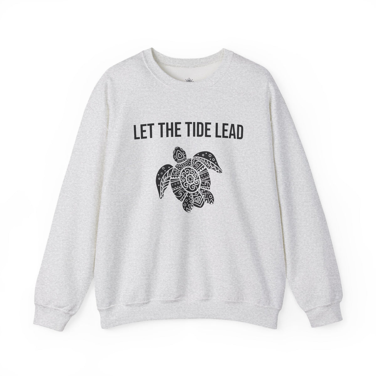 Turtle Crewneck Sweatshirt — "Let the Tide Lead" Coastal Graphic
