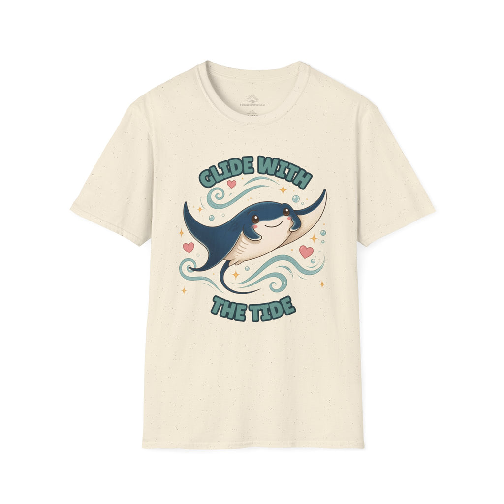Manta Ray T-Shirt, Glide With the Tide Ocean Graphic