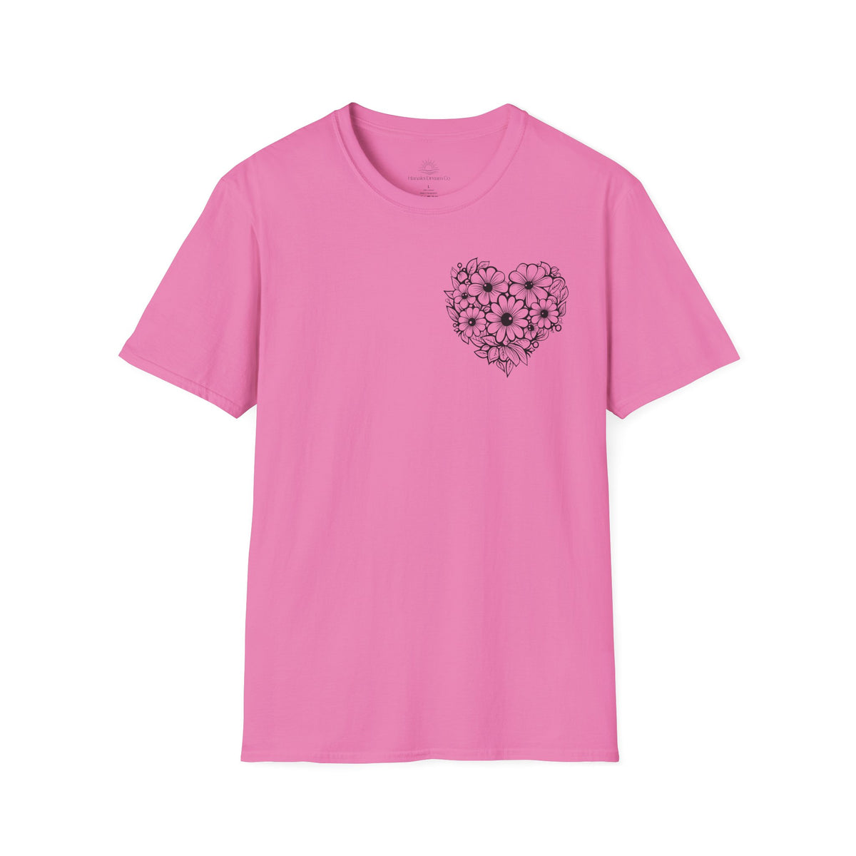 Bloom Kindly Floral Heart T-Shirt – Daisy Line Art