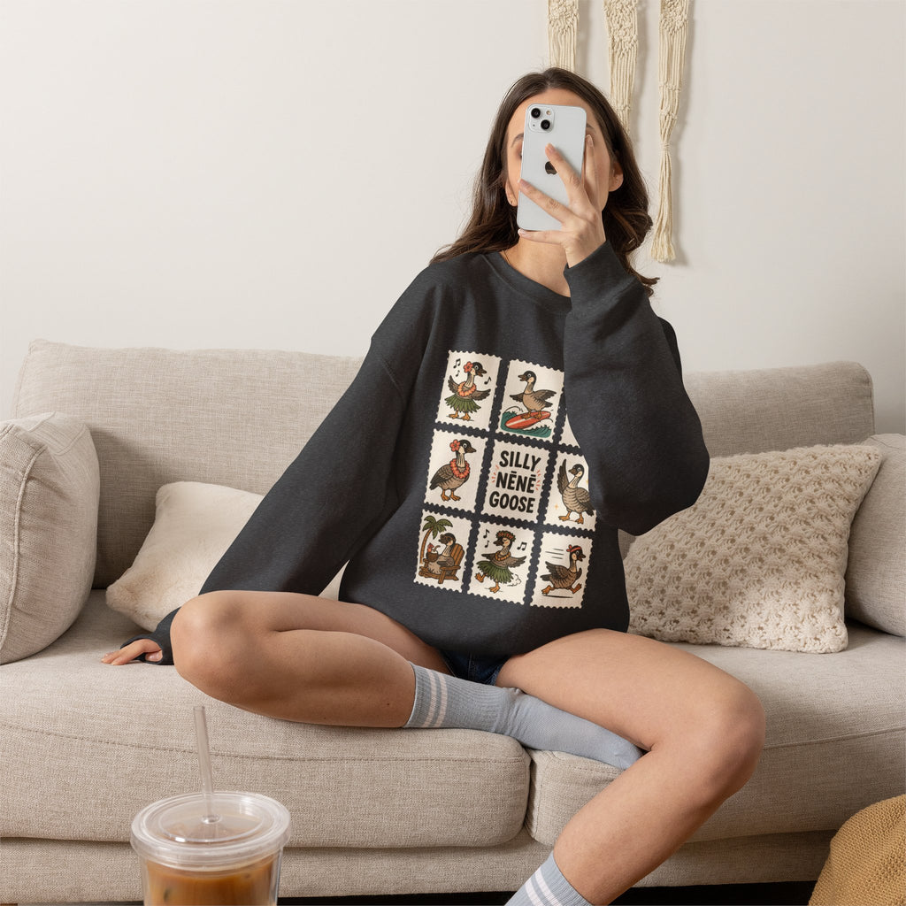 Silly Nēnē Goose Stamp Crewneck – Vintage Hawaiian