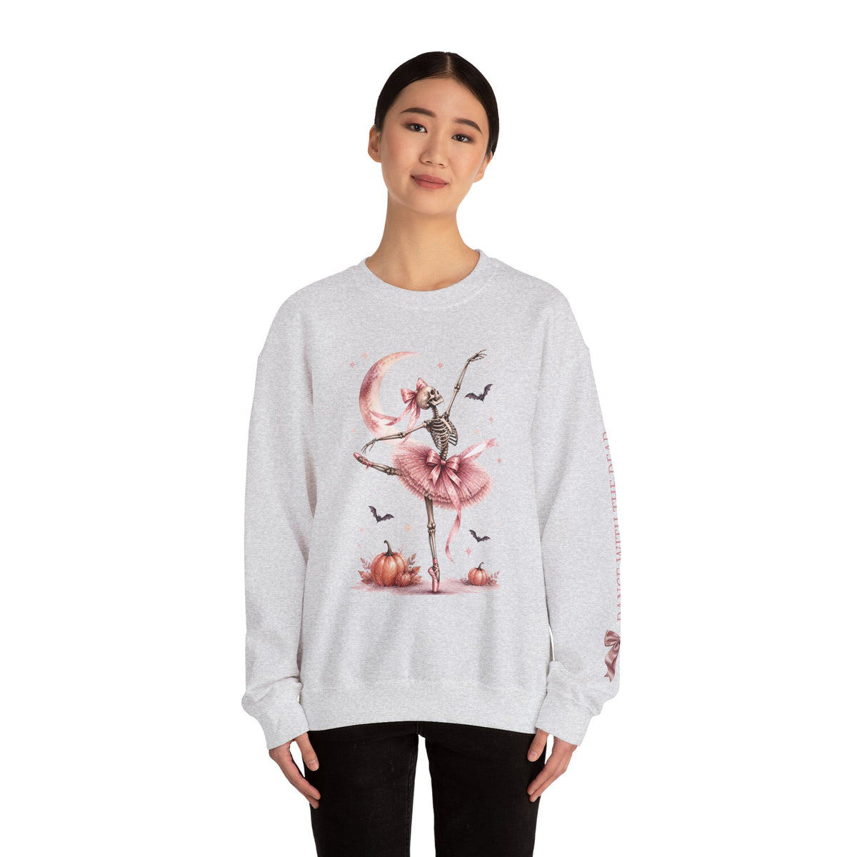 Skeleton Ballerina Ballet Dancer Sweatshirt | Halloween Pumpkin Moon