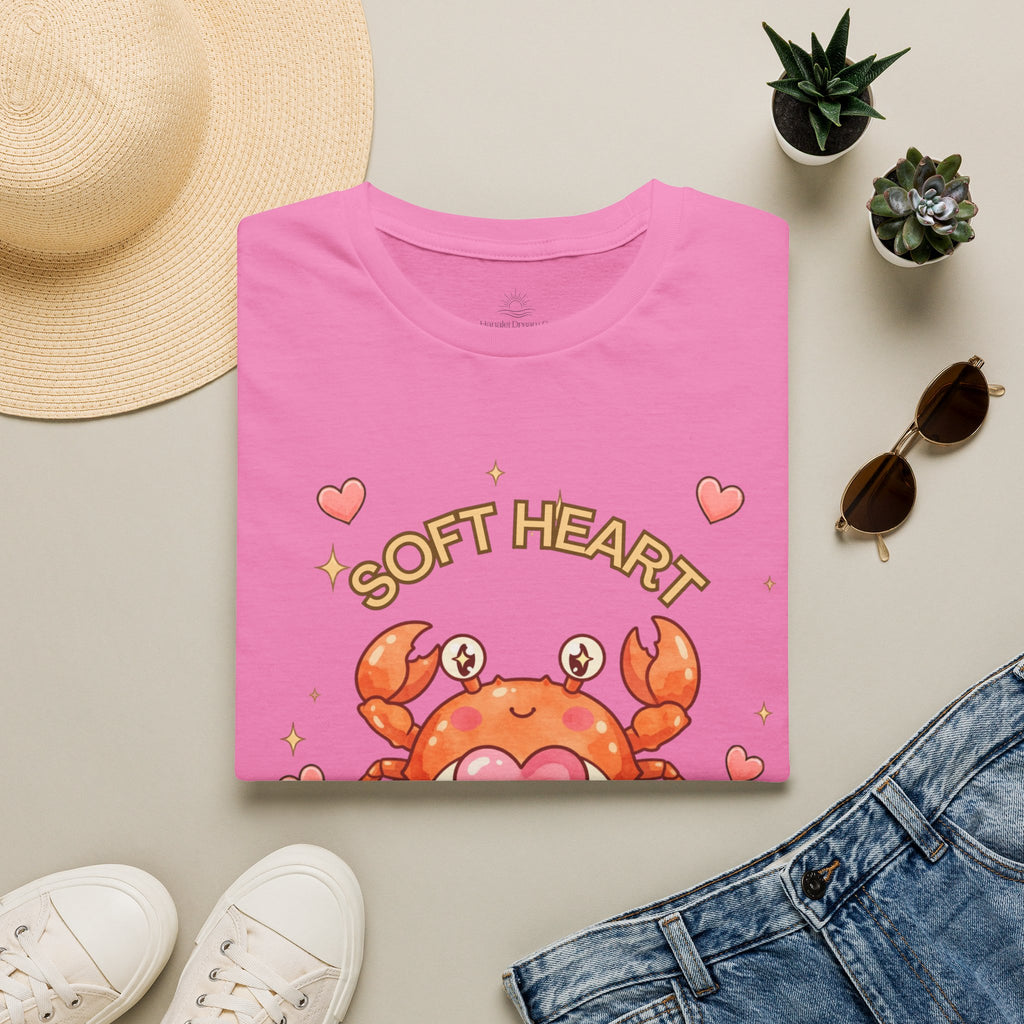 Soft Heart Sharp Claws Cute Crab T-Shirt, Ocean Graphic