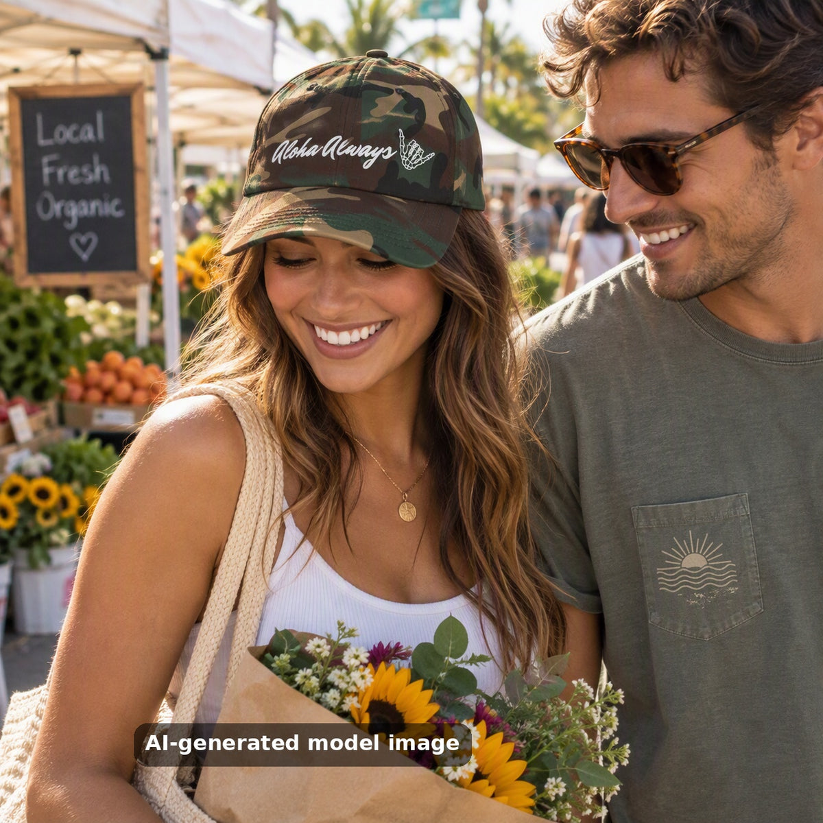 Aloha Always embroidered dad cap — lifestyle photo