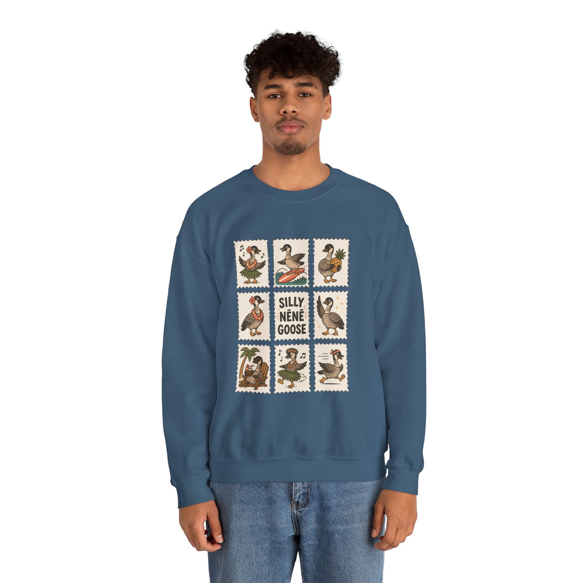 Silly Nēnē Goose Stamp Crewneck – Vintage Hawaiian