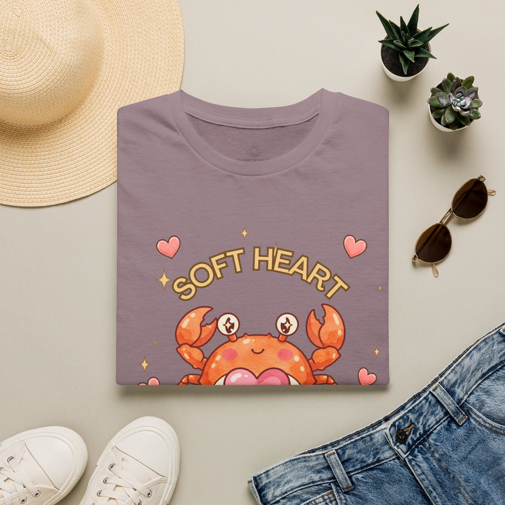 Soft Heart Sharp Claws Cute Crab T-Shirt, Ocean Graphic