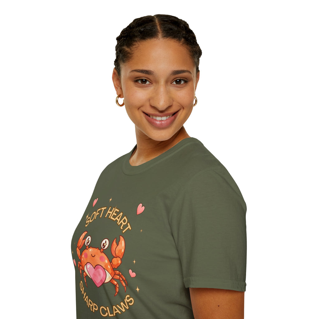 Soft Heart Sharp Claws Cute Crab T-Shirt, Ocean Graphic
