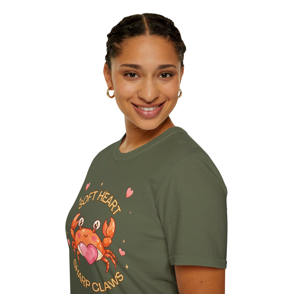 Soft Heart Sharp Claws Cute Crab T-Shirt, Ocean Graphic