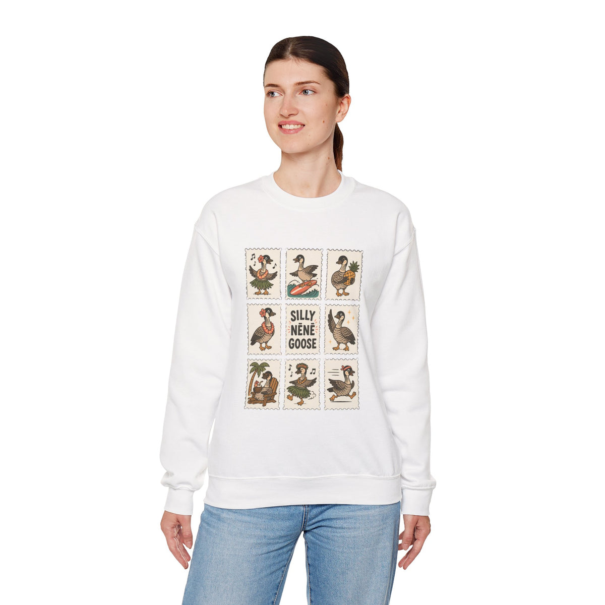 Silly Nēnē Goose Stamp Crewneck – Vintage Hawaiian