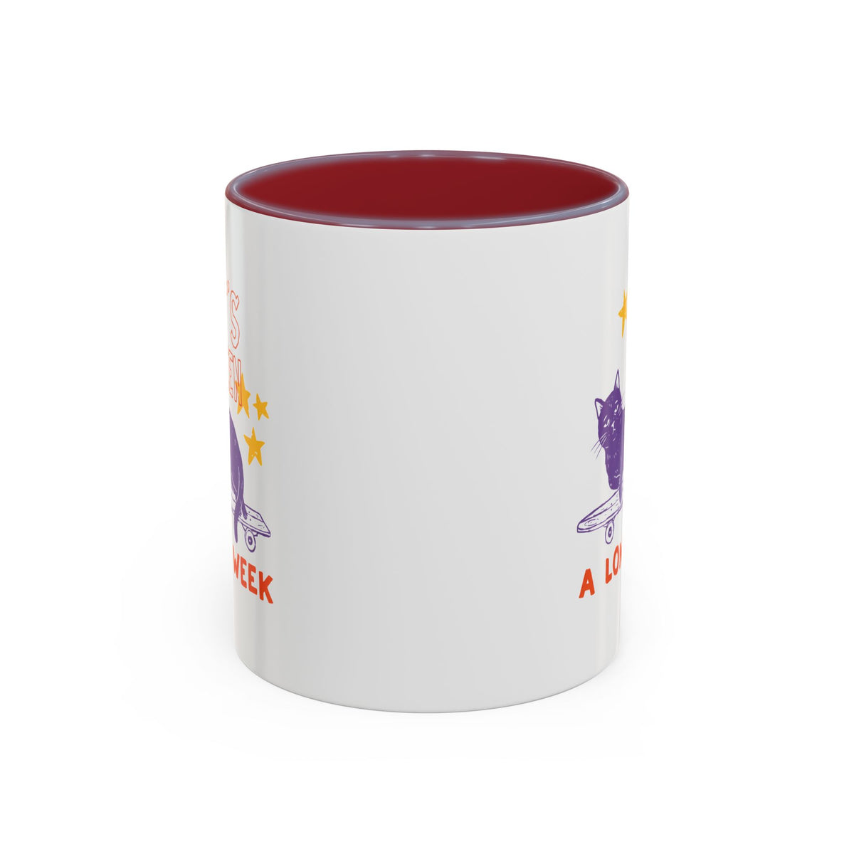 “It’s Been a Long Week” Cat on Skateboard Coffee Mug