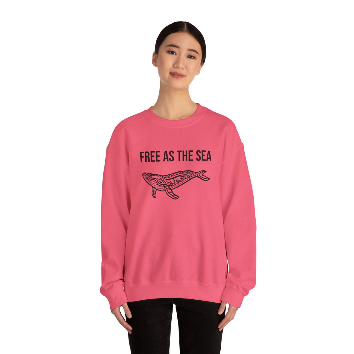 Free As The Sea Whale Sweatshirt – Tribal Ocean Design