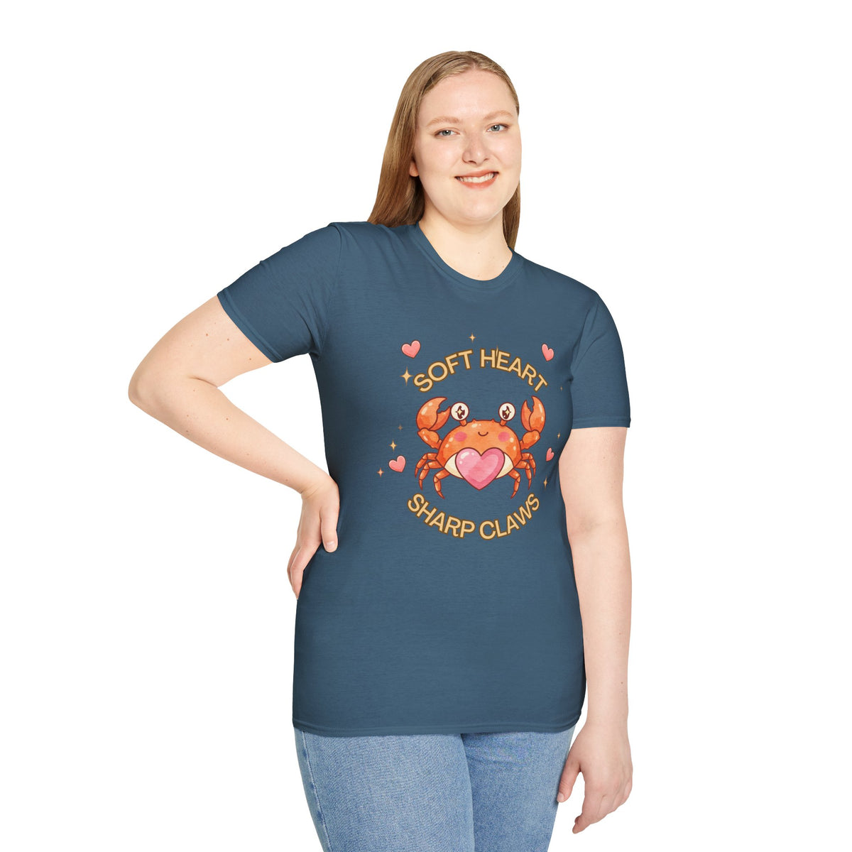 Soft Heart Sharp Claws Cute Crab T-Shirt, Ocean Graphic