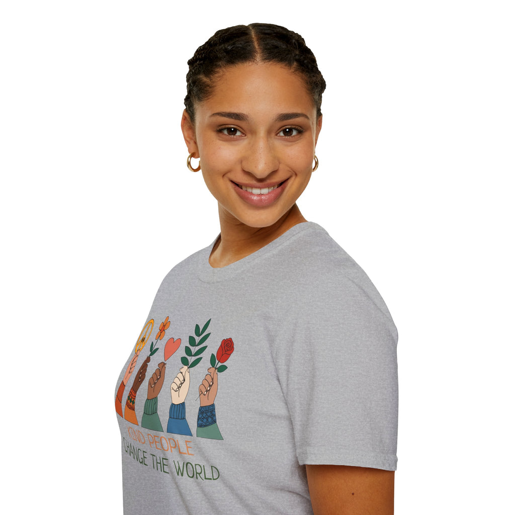 Kind People Change the World T-Shirt | Peace Flower Heart Rose Hands