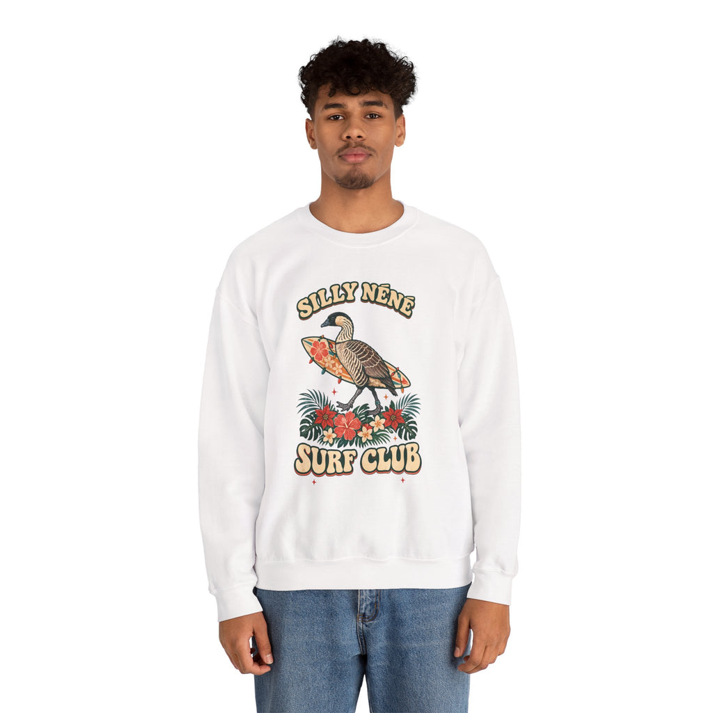 Silly Nēnē Surf Club Christmas Crewneck Sweatshirt – Hawaiian Goose Holiday Sweatshirt