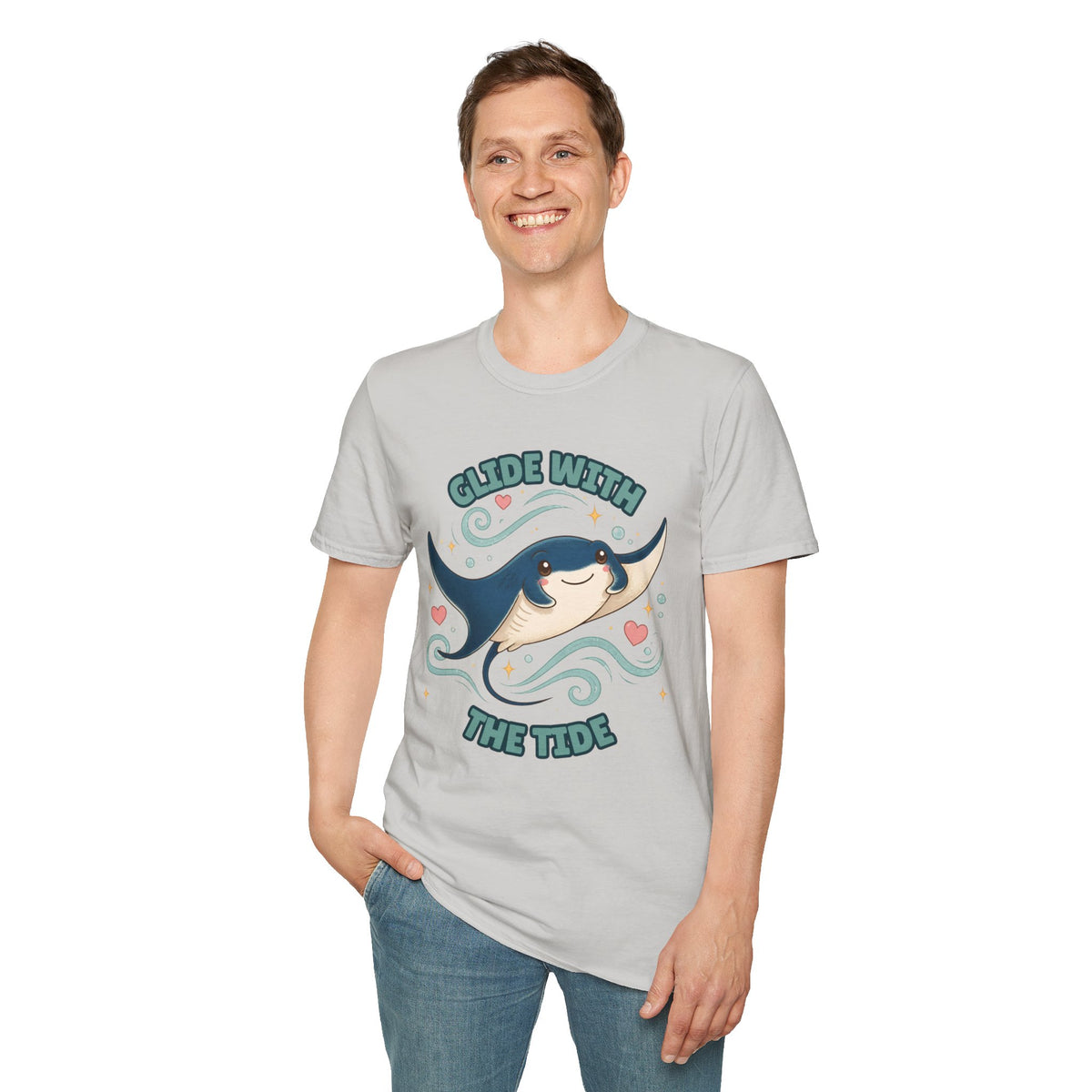 Manta Ray T-Shirt, Glide With the Tide Ocean Graphic