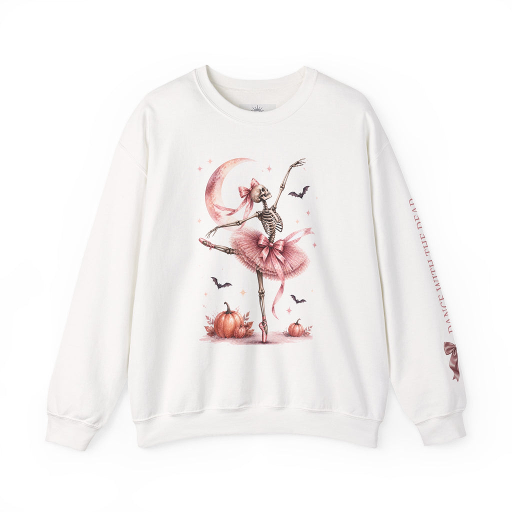 Skeleton Ballerina Ballet Dancer Sweatshirt | Halloween Pumpkin Moon
