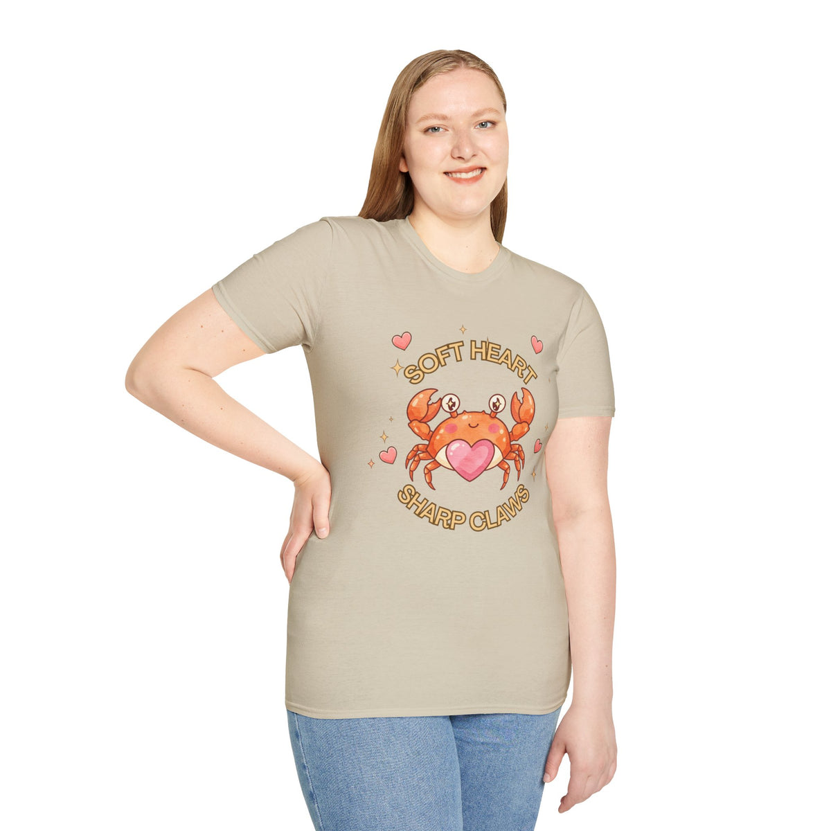 Soft Heart Sharp Claws Cute Crab T-Shirt, Ocean Graphic