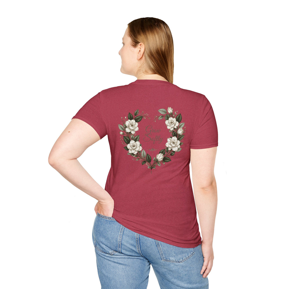 Gardenia Heart Floral Wreath T-Shirt – Botanical