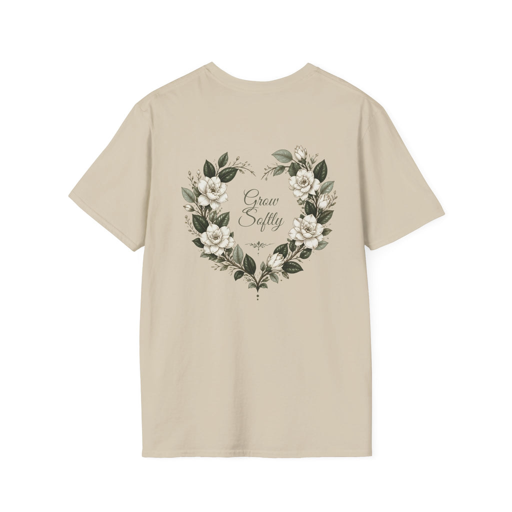 Gardenia Heart Floral Wreath T-Shirt – Botanical