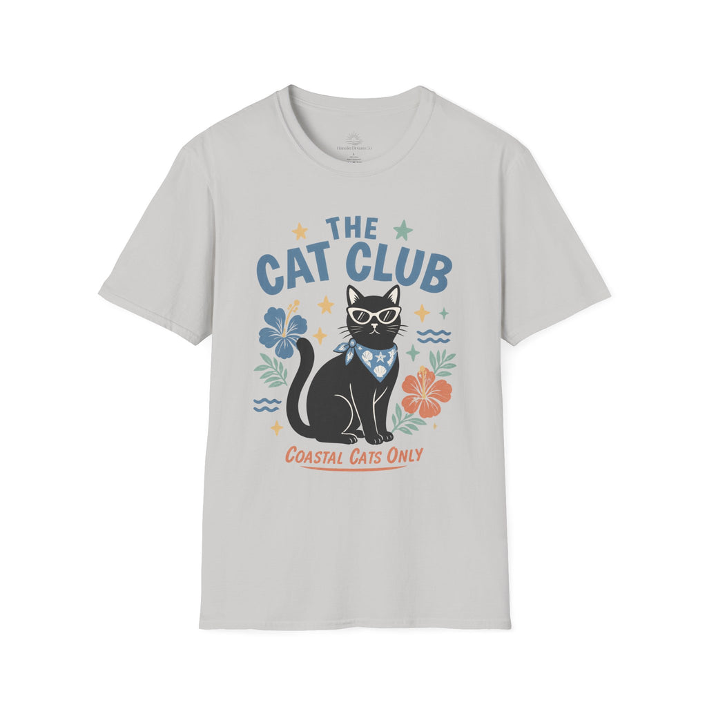 The Cat Club T-Shirt – Coastal Black Cat Floral