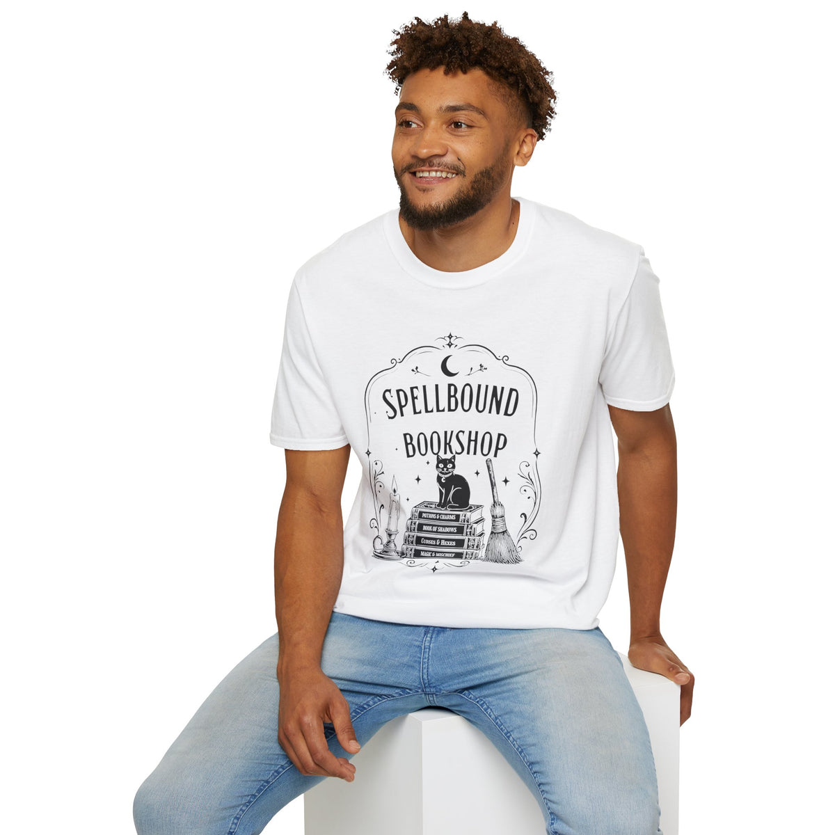 Spellbound Bookshop T-Shirt — Witchy Cat Vintage Bookstore