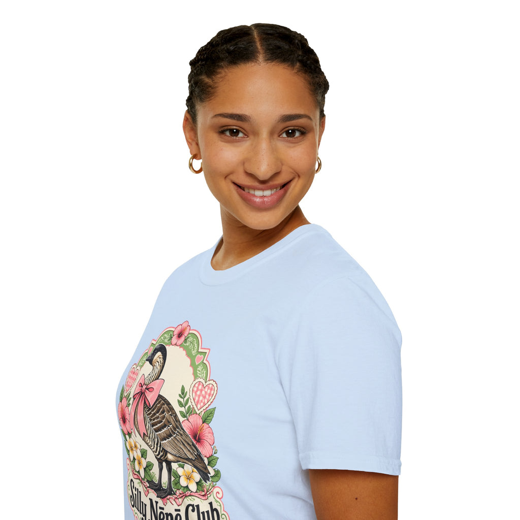 Silly Nēnē Club T-Shirt — Retro Hawaiian Goose Floral