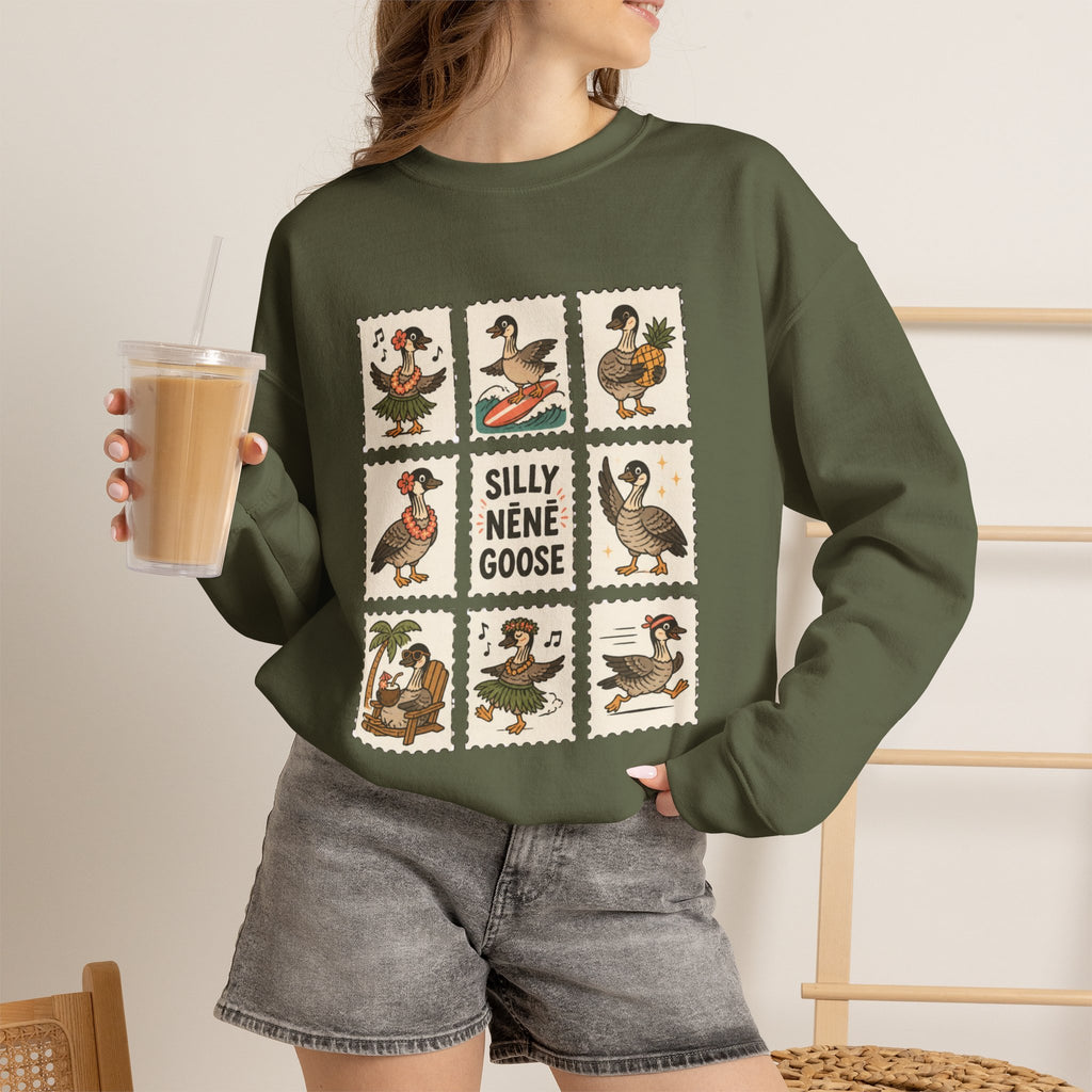 Silly Nēnē Goose Stamp Crewneck – Vintage Hawaiian