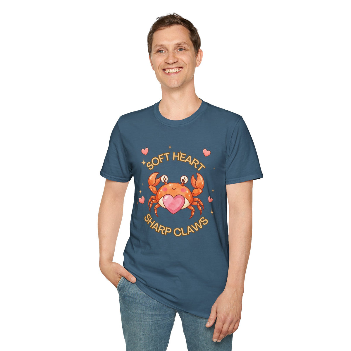 Soft Heart Sharp Claws Cute Crab T-Shirt, Ocean Graphic