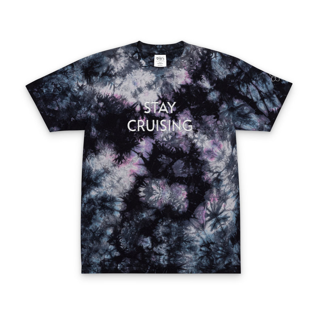 Embroidered "Stay Cruising" Tie-Dye Spiral T-Shirt