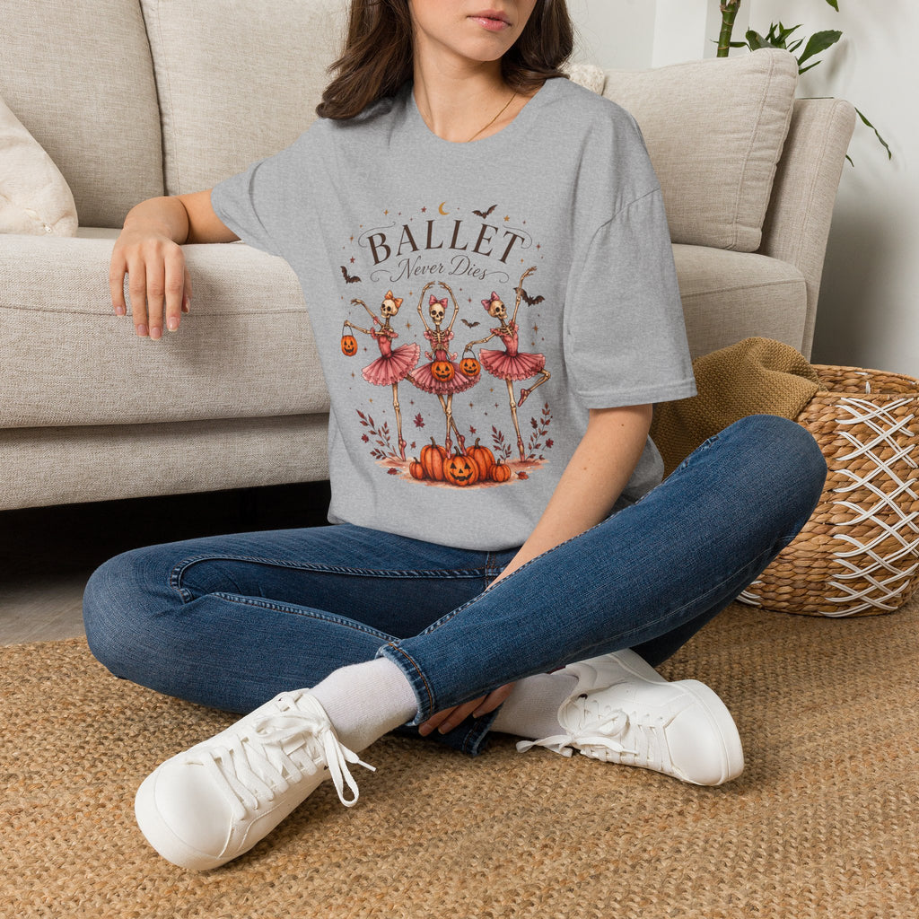 Ballet Never Dies T-Shirt | Halloween Skeleton Ballerina