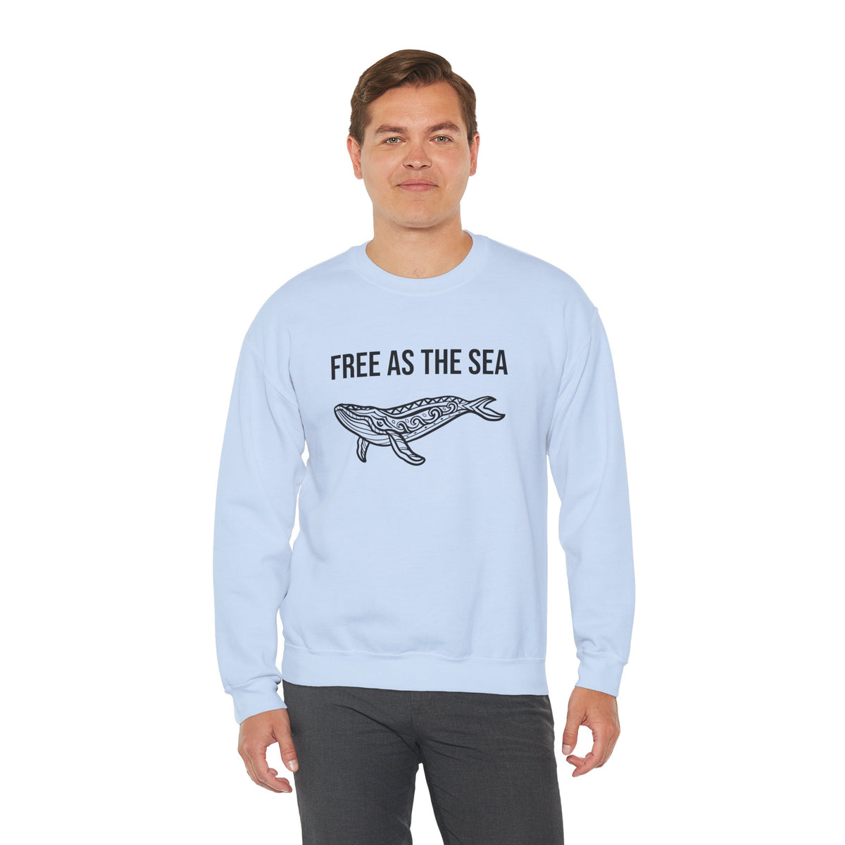 Free As The Sea Whale Sweatshirt – Tribal Ocean Design