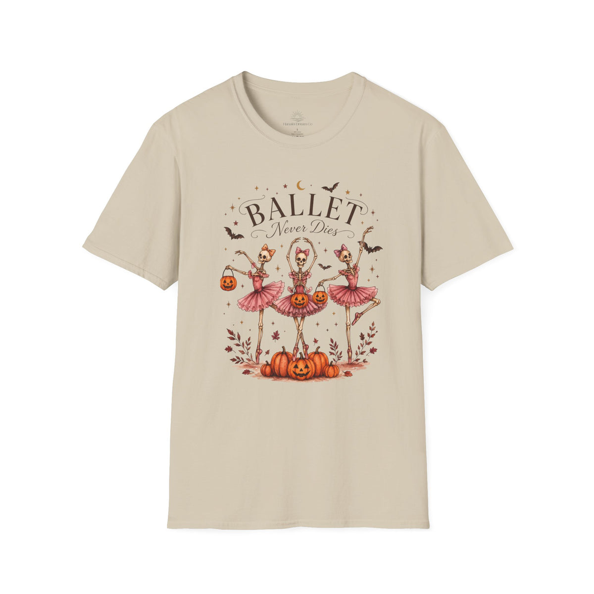 Ballet Never Dies T-Shirt | Halloween Skeleton Ballerina