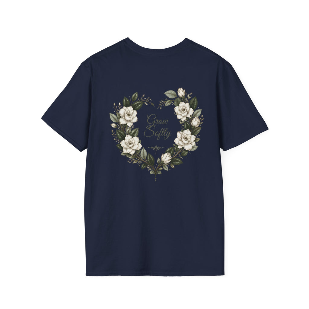 Gardenia Heart Floral Wreath T-Shirt – Botanical