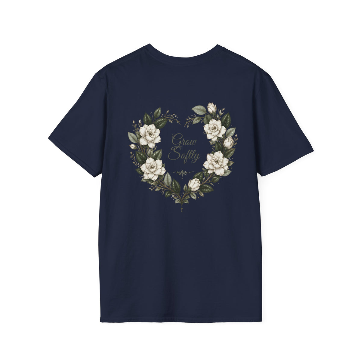 Gardenia Heart Floral Wreath T-Shirt – Botanical
