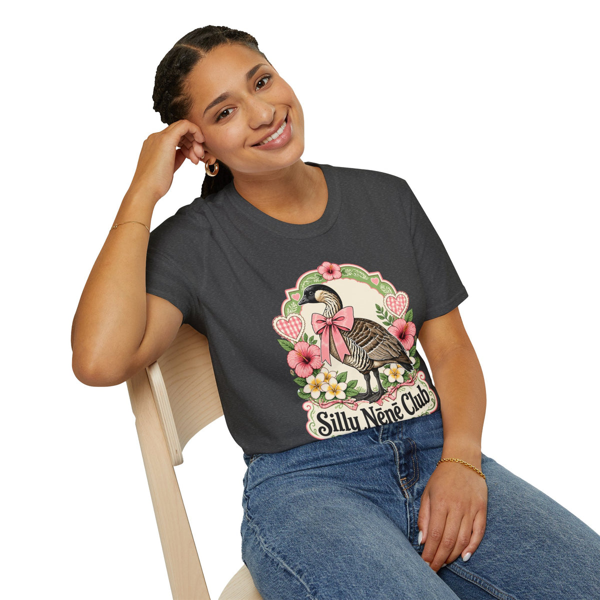 Silly Nēnē Club T-Shirt — Retro Hawaiian Goose Floral