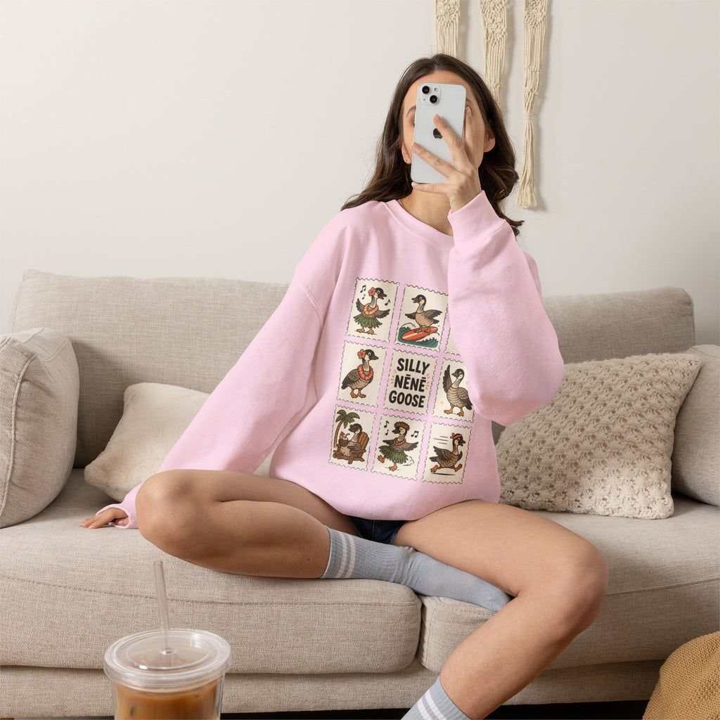 Silly Nēnē Goose Stamp Crewneck – Vintage Hawaiian