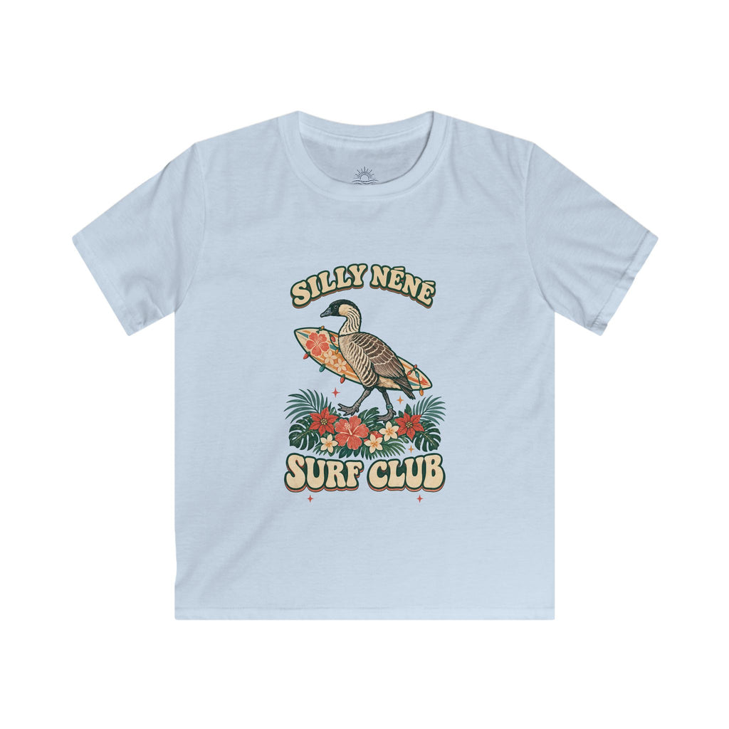 Silly Nēnē Surf Club Kids Christmas Tee – Hawaiian Goose Holiday Shirt
