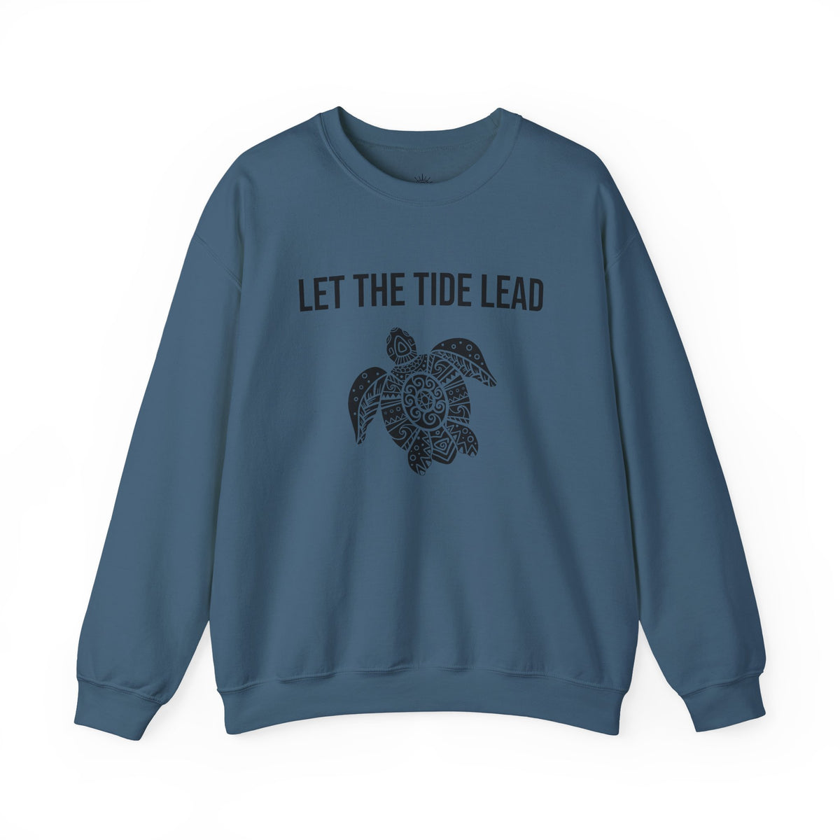 Turtle Crewneck Sweatshirt — "Let the Tide Lead" Coastal Graphic