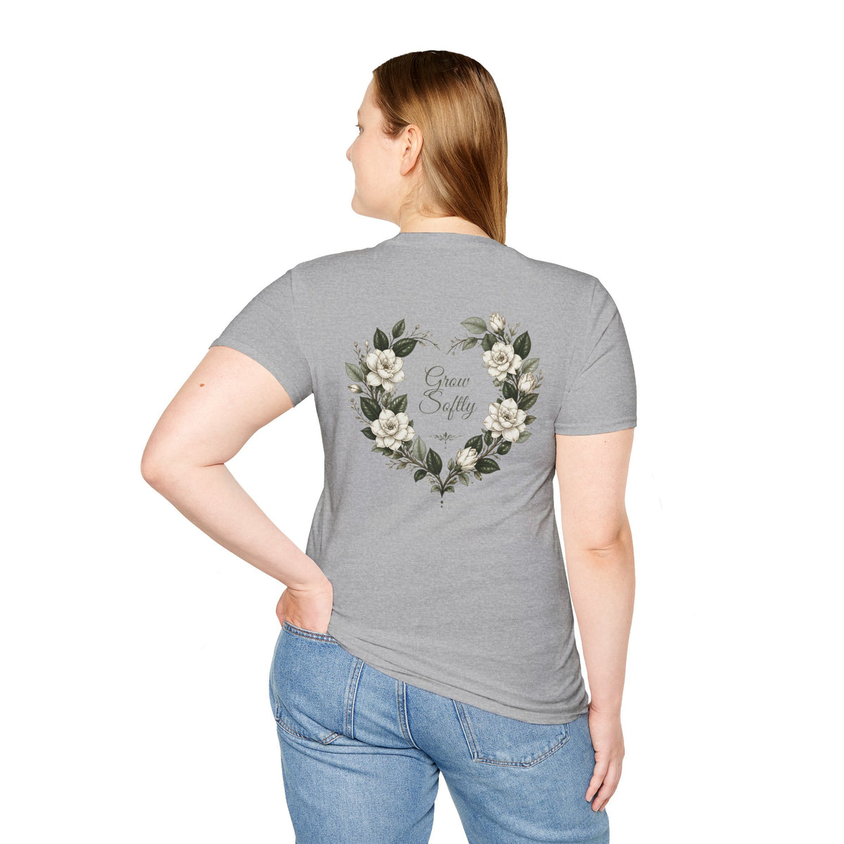 Gardenia Heart Floral Wreath T-Shirt – Botanical