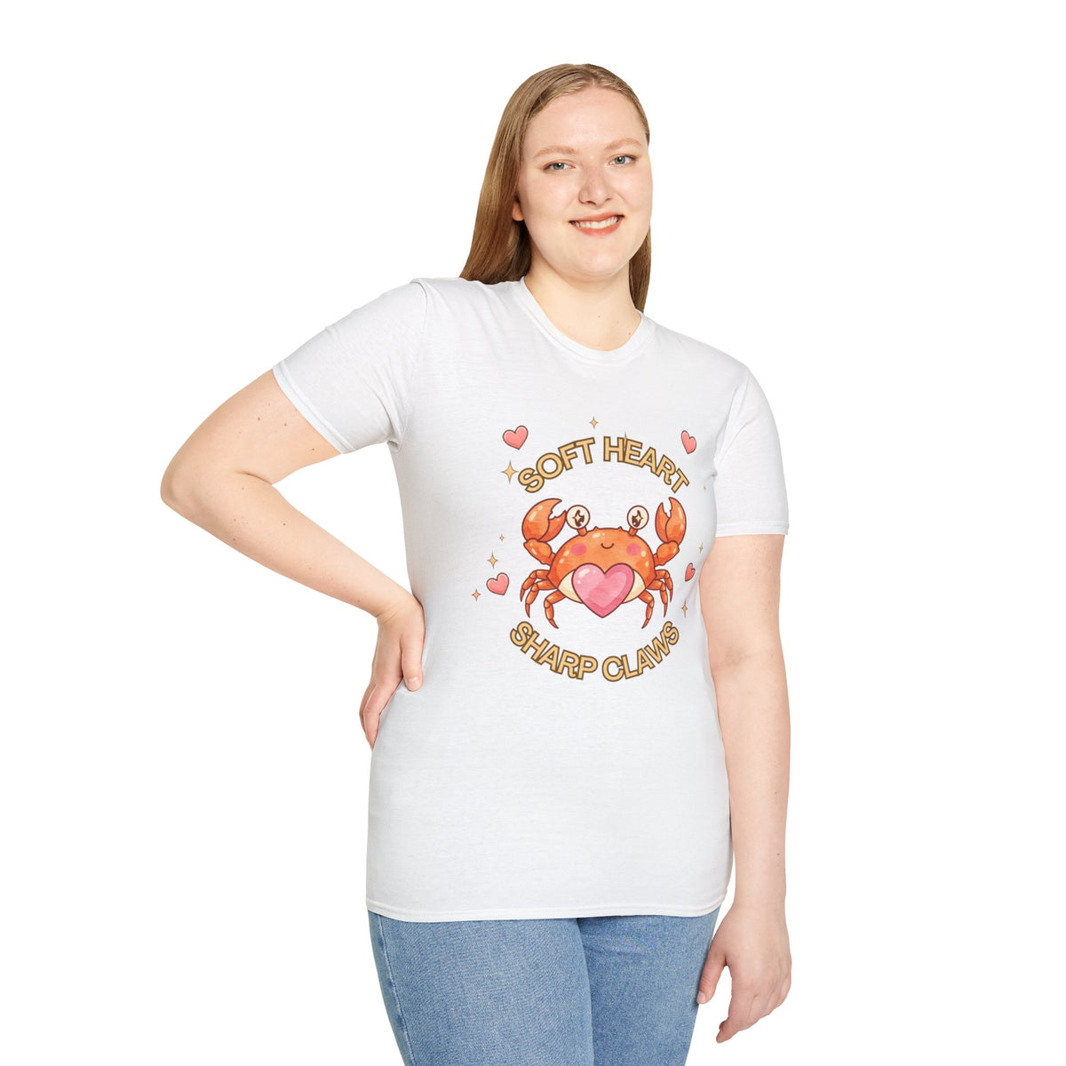 Soft Heart Sharp Claws Cute Crab T-Shirt, Ocean Graphic