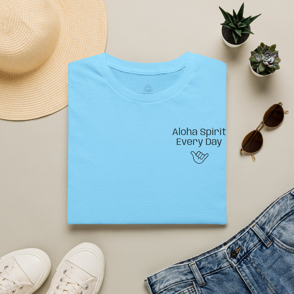 Aloha Spirit Every Day T-Shirt — Minimal Shaka Beach