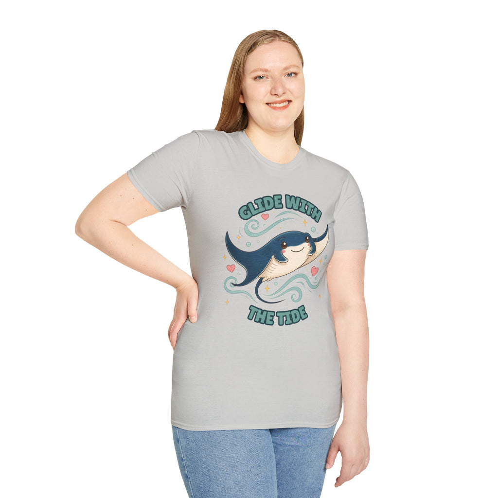 Manta Ray T-Shirt, Glide With the Tide Ocean Graphic