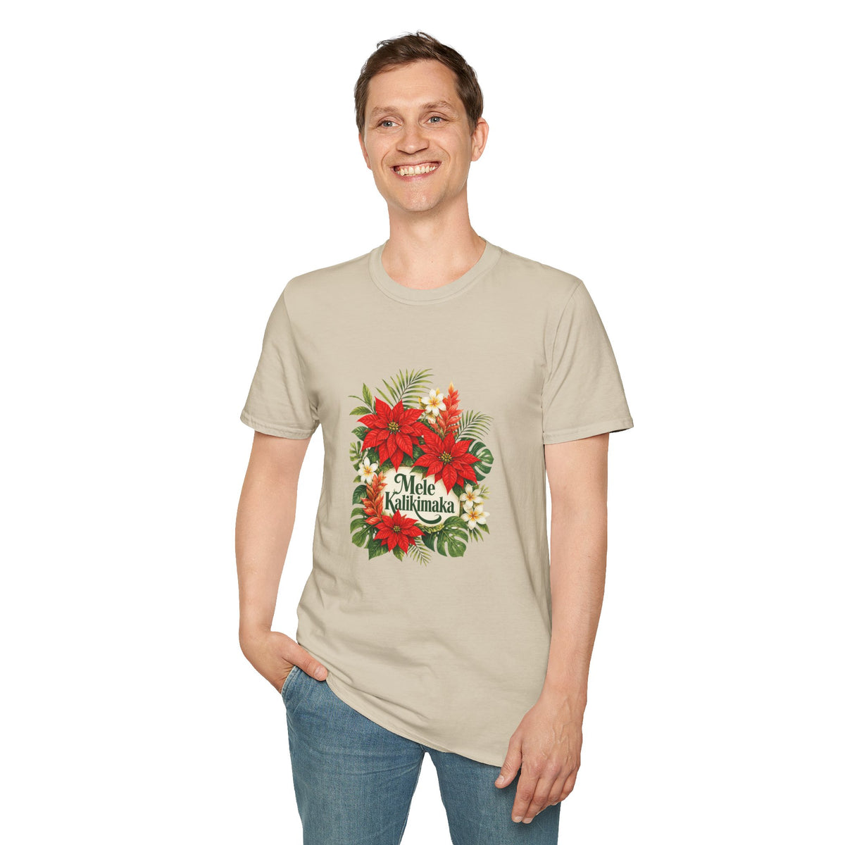 Mele Kalikimaka Poinsettia Holiday T-Shirt